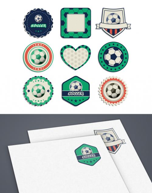 Soccer Labels Set - 178389210