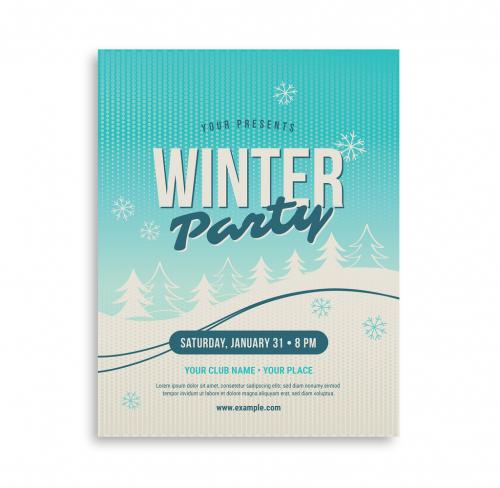 Snowy Winter Party Flyer - 181030375