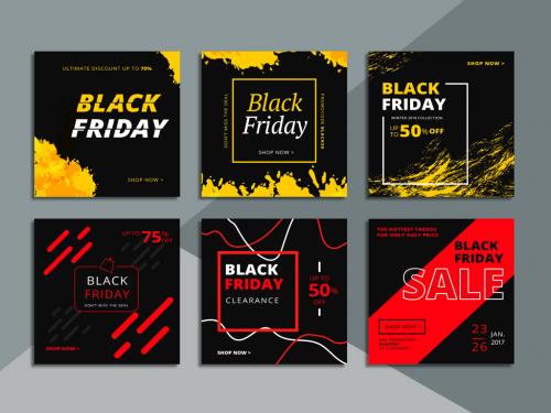 6 Black Friday Social Media Commerce Layouts - 181546405