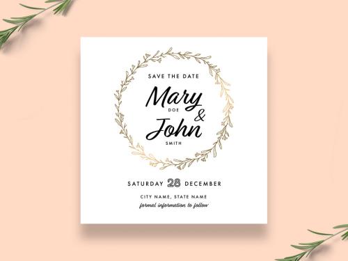 Floral Save The Date Invitation Layout - 181655337