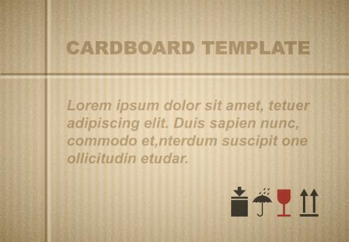 Carboard Textured Layout with Postal Pictograms - 182167417