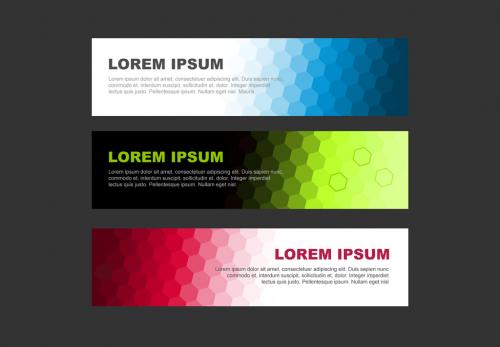 Hexagonal Gradient Web Banner Set - 182167472