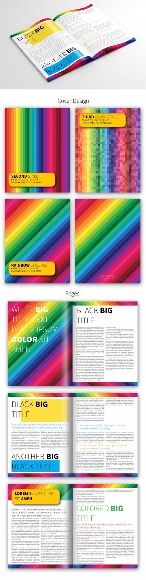 Colorful Rainbow Stripe Brochure Layout - 182467088