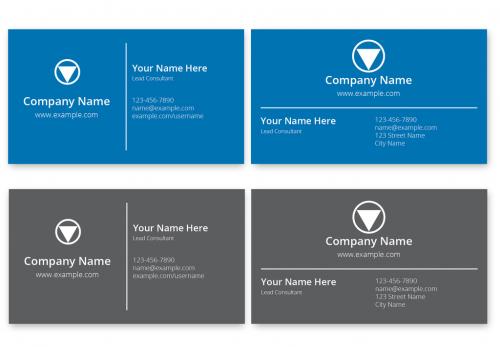 Blue and Gray Business Card Layout Set - 182467145