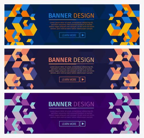 Colorful Abstract Pattern Web Banners 4 - 182910232