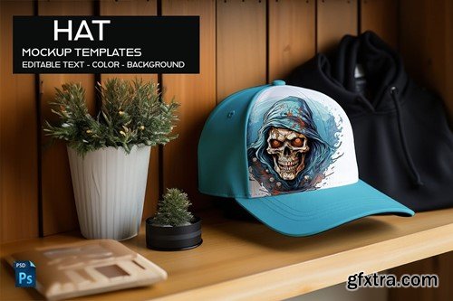 Realistic Hat Mockup Templates, Photoshop PSD 8RTERQV