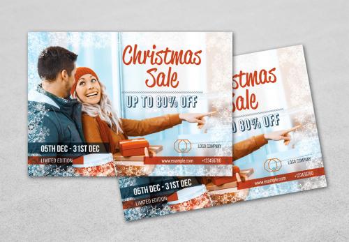 Christmas Sale Flyer with Dark Orange Accents - 183011034