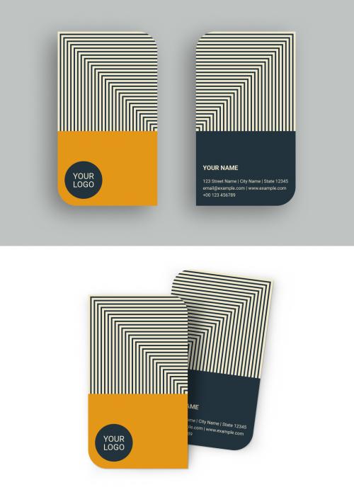 Striped Optical Illusion Business Card - 183542661