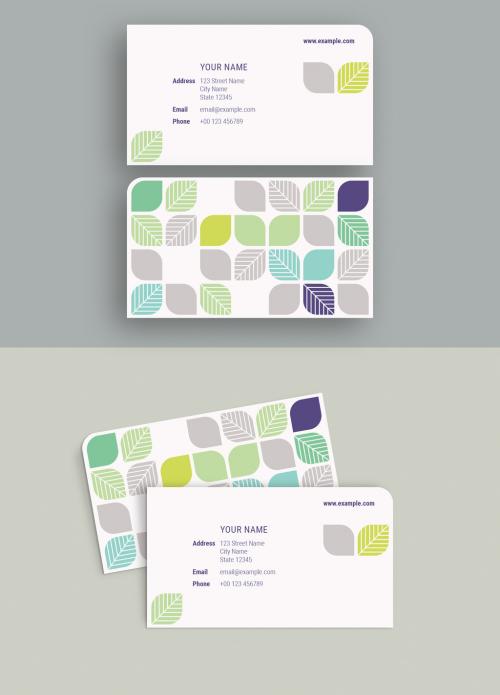 Colorful Leaves Business Card Layout - 183544135