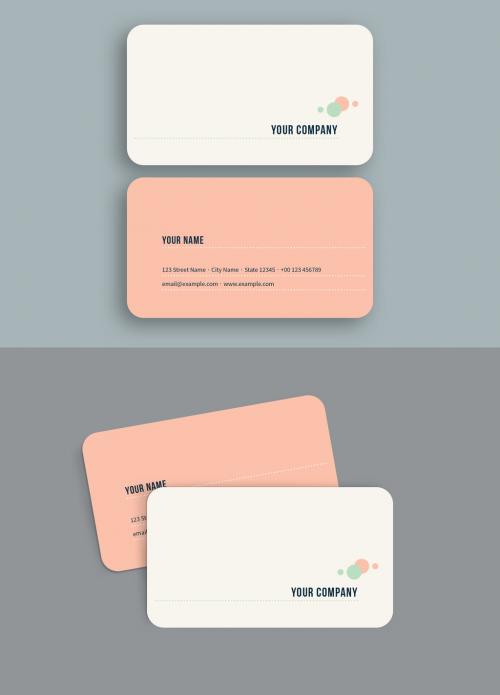 Peach and Green Bubbles Business Card Layout - 183544212