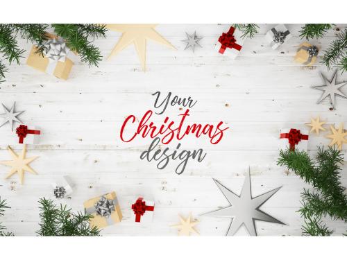 Top View Christmas Composition Mockup 1 - 183685996