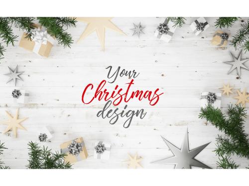 Top View Christmas Composition Mockup 2 - 183686006