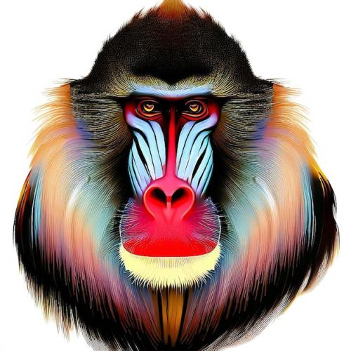 Premium PSD | Beautiful portrait laughing monkey ai vector art digital illustration image Premium PSD