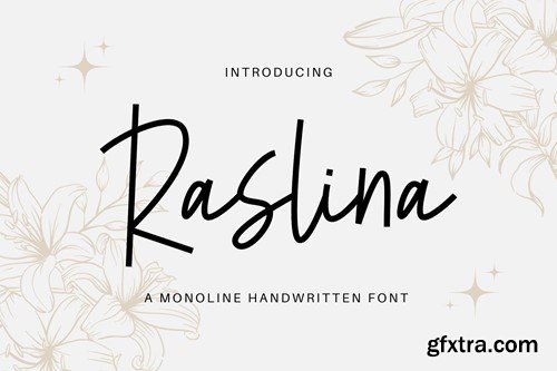 Raslina - A Monoline Handwritten Script Font D4HQNML