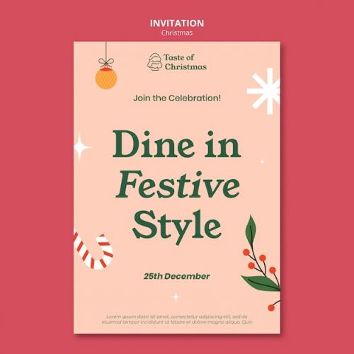 Premium PSD | Christmas celebration invitation template Premium PSD