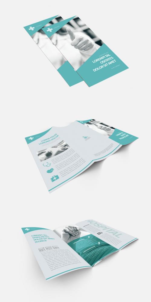 Tri-Fold Brochure Layout With Teal Accents 3 - 184308214