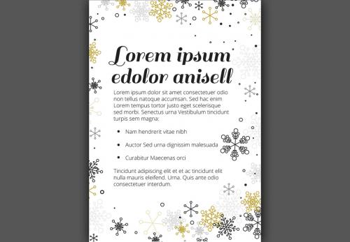 Christmas Flyer with Metallic Snowflake Elements 1 - 184606144