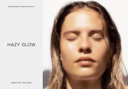 Premium PSD | Hazy glow image effect mockup Premium PSD