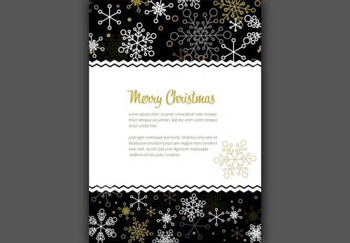 Christmas Flyer with Snowflake Elements - 184606166