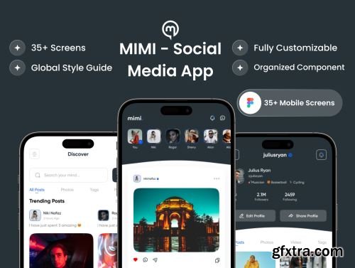 MIMI - Social Media App UI Kit Ui8.net