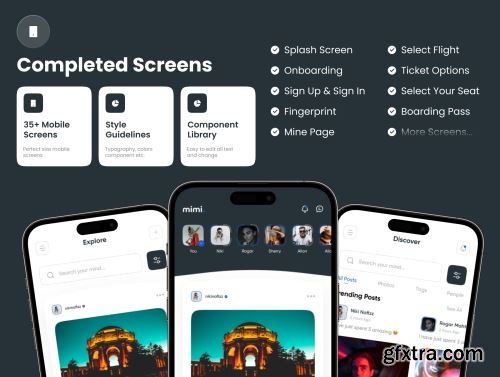MIMI - Social Media App UI Kit Ui8.net
