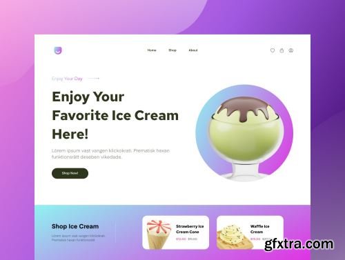 Ice Cream 3D Icon Ui8.net