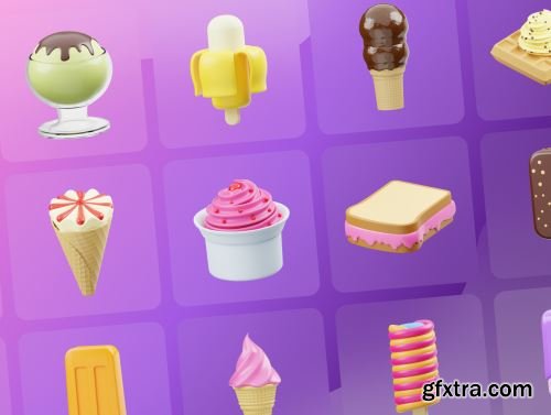 Ice Cream 3D Icon Ui8.net