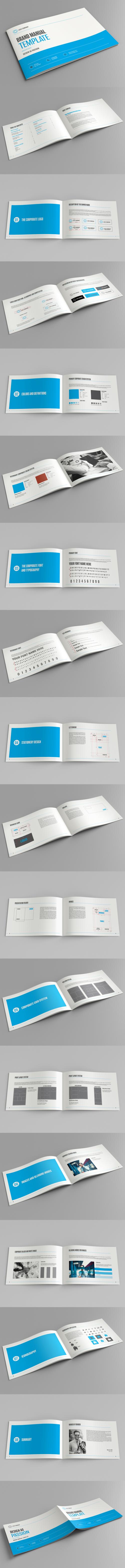 Brand Manual Layout with Blue Accents - 185282615