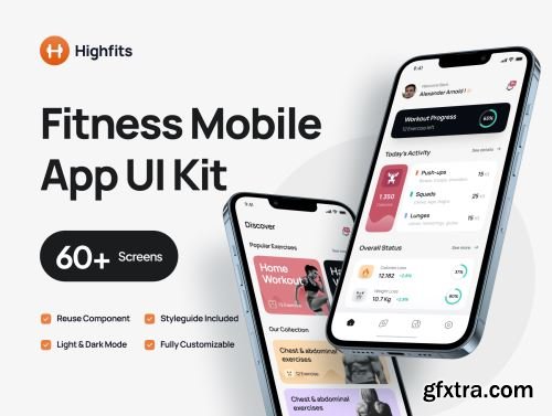 Highfits - Fitness Mobile App UI Kit Ui8.net