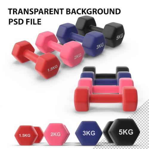 Premium PSD | Fitness dumbbells png Premium PSD