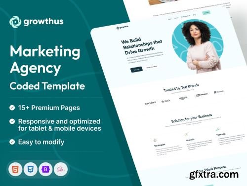 Growthus - Agency Website Template Ui8.net