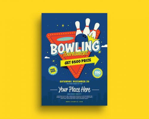 Bowling Night Tournament Flyer - 185617986