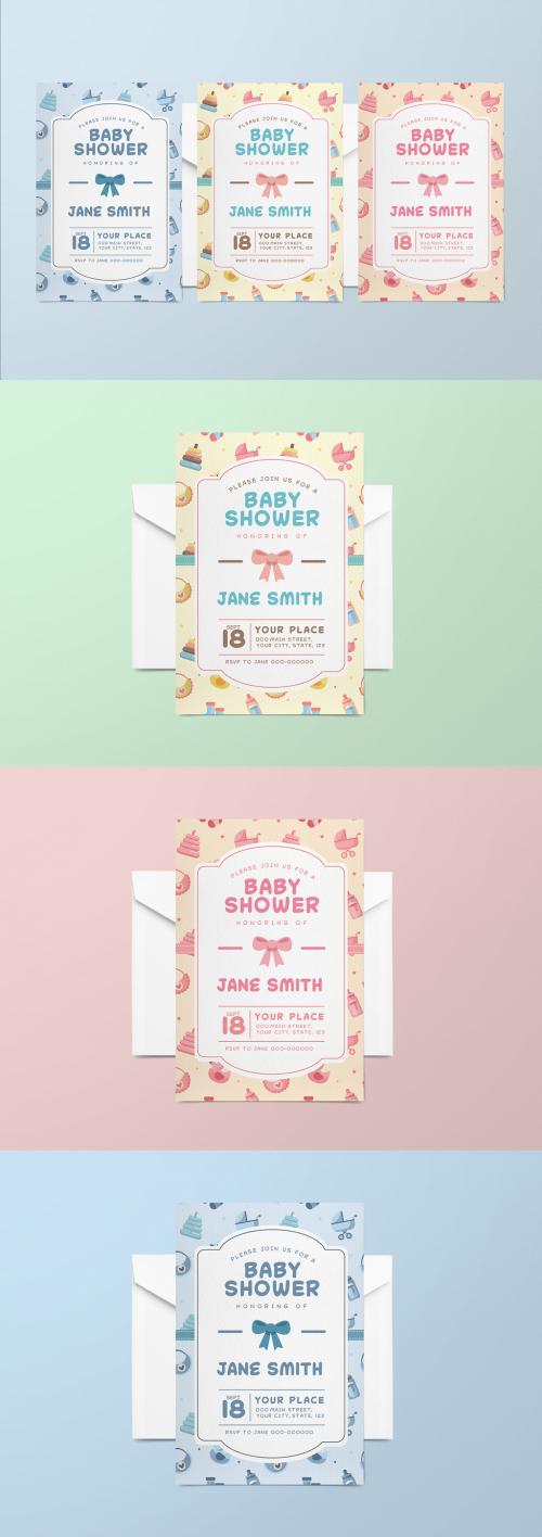 3 Baby Shower Invitation Layouts - 186057967