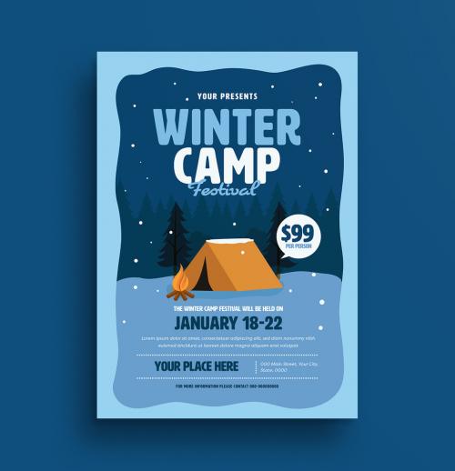 Winter Camp Flyer Layout - 186058096