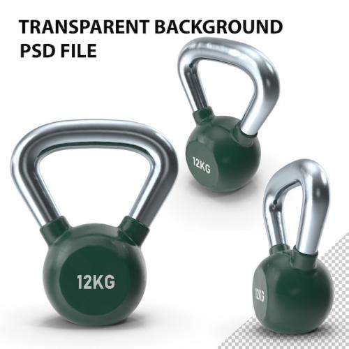 Premium PSD | Coated cast iron kettlebell png Premium PSD