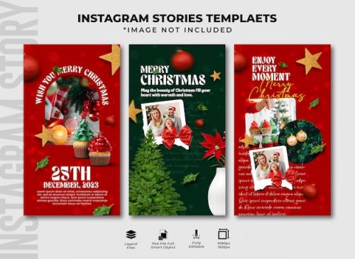 Premium PSD | Christmas celebration instagram stories collection Premium PSD