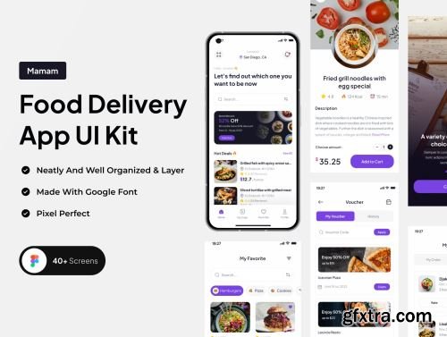 Mamam - Food Delivery App UI Kit Ui8.net