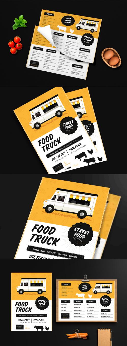 Food Truck Festival Menu and Poster Layout - 187396764