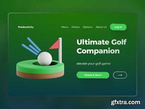 Golf Sport 3D Icon Set Ui8.net