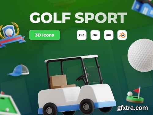 Golf Sport 3D Icon Set Ui8.net