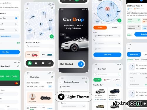 Car Ride & Rental App UI Kit Ui8.net