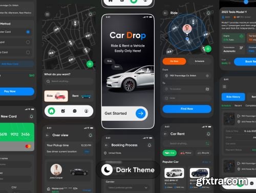 Car Ride & Rental App UI Kit Ui8.net