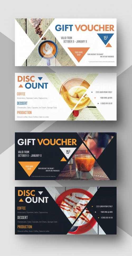 2 Gift Voucher Layouts with Coffee Elements - 187794862