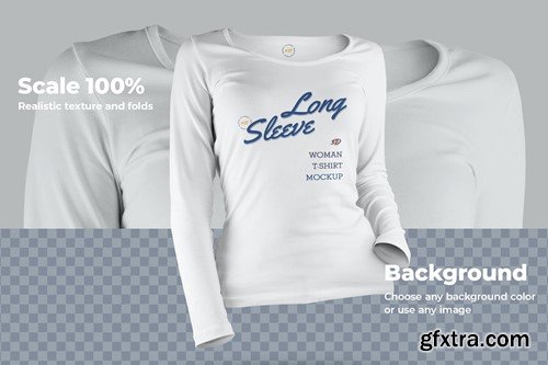 Long Sleeve T-Shirt Mockup JHSXH6R