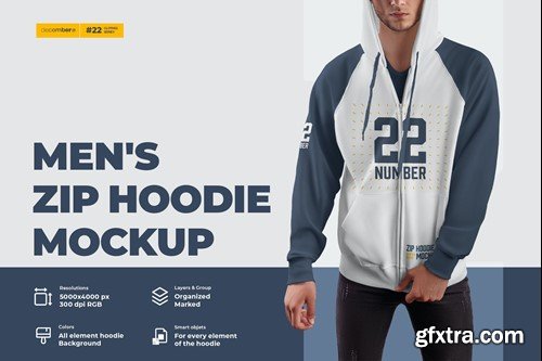 Men's Zip Hoodie Mockup CP8KYAQ