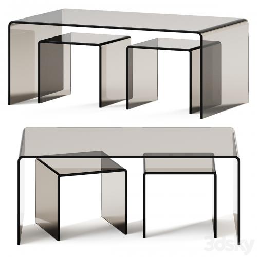 Coffee Table set Clear Club by Kare Design / Glass table