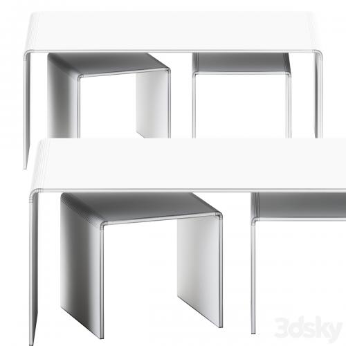 Coffee Table set Clear Club by Kare Design / Glass table