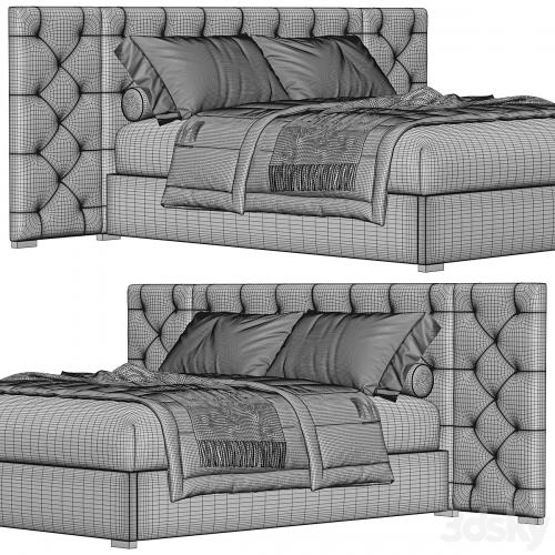 Modena Fabric Diamond-Tufted Extended Bed