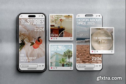 Instagram Stories and Post Mockup 4GB83J6