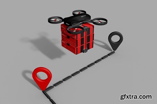 Delivery Drone Mockup PDRSEMB